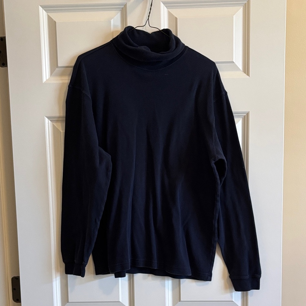 Navy Mock-neck Long Sleeve